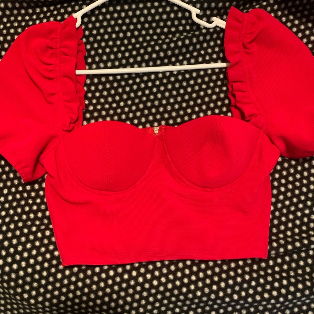 Crop top zipper back top